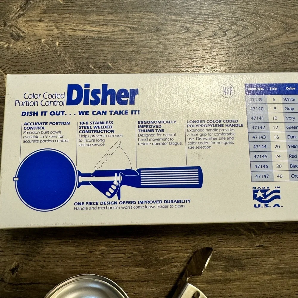Vollrath #10 Color Coded Portion Control Disher NEW‎